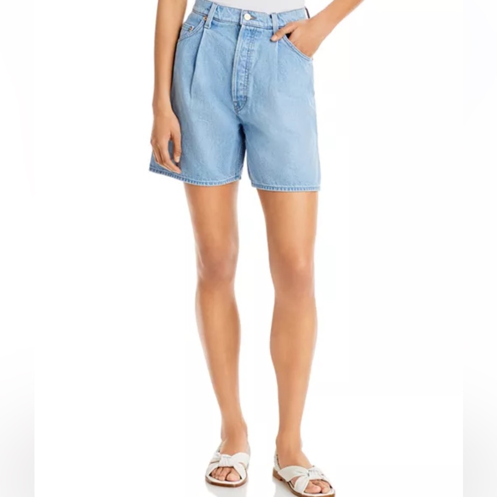 MOTHER SNACKS! The Pleated Fun Dip Shorts SIZE 28‎ just a nibble denim jeans